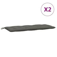 VidaXL Tuinbankkussens 2 st 120x50x7 cm stof gemêleerd donkergrijs - thumbnail