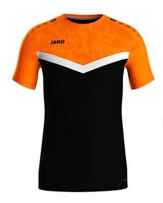JAKO 6124K T-Shirt Iconic Kids - Zwart/Fluo Oranje - 116