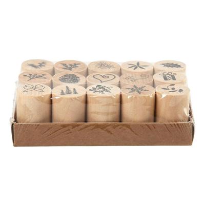 Creativ Company Deco art stempels, kerst, h: 26 mm, d 20 mm, 15 stuk/ 1 doos