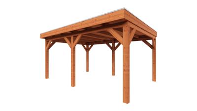 Trendhout Overkapping Refter XL 500x400 cm- Plat dak- Onbehandeld lariks Douglas hout- Trendhout Trendhout Overkapping Refter XL 500x400 cm- Plat dak- Onbehandeld lariks Douglas hout- Trendhout