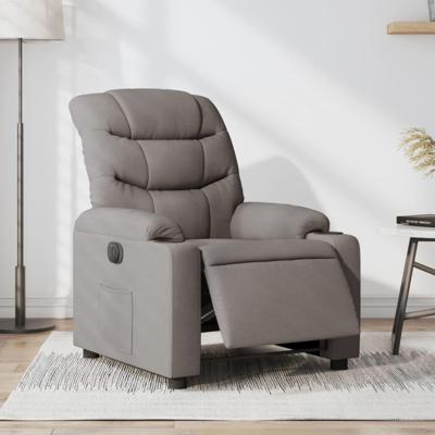 Fauteuil verstelbaar elektrisch stof taupe