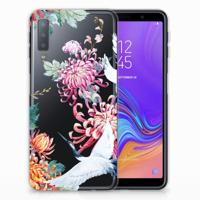 Samsung Galaxy A7 (2018) | TPU Hoesje | Bird Flowers - thumbnail