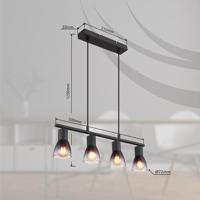 Globo Zwarte hanglampSatella 4-lichts - 54312-4H - thumbnail