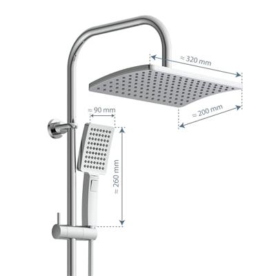 Opbouw Regendoucheset Schutte Mallorca Chroom Schutte