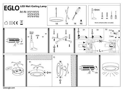 Eglo PlafonniereFueva 1 zilvergrijs rond 4000K - 97276