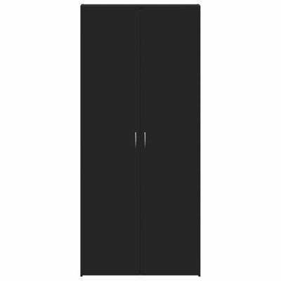 Schoenenkast met plank Zwart 80 x 35.5 x 180 cm Bewerkt hout