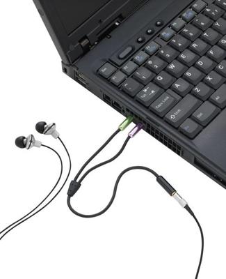 SpeaKa Professional SP-7870576 Jackplug Audio Y-adapter [2x Jackplug male 3,5 mm - 1x Jackplug female 3,5 mm] Zwart