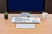 nobo Glazen notitiebord Diamond Glass Memo Desktop (b x h) 458 mm x 60 mm Stralend wit Incl. opbergbakje, Incl. boardmarker - thumbnail