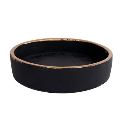 Diversen Onderbord max s zwart/goud aardewerk 16x16x3,6cm