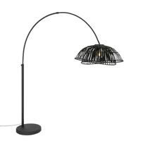 QAZQA Oosterse booglamp zwart bamboe - Pua - thumbnail