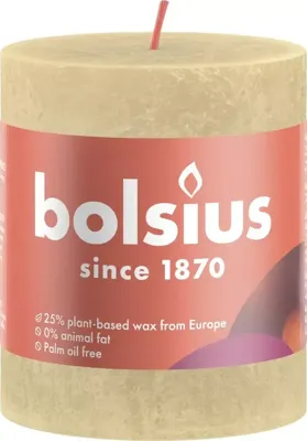 Bolsius kaars rustiek 8x7 cm oat beige
