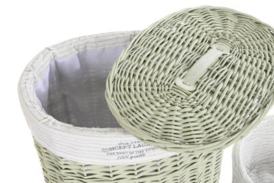 Mandenset DKD Home Decor Groen vlechtwerk 51 x 37 x 56 cm (5 Onderdelen)