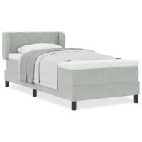 Boxspringbed met matras fluweel lichtgrijs 90x200 cm - thumbnail