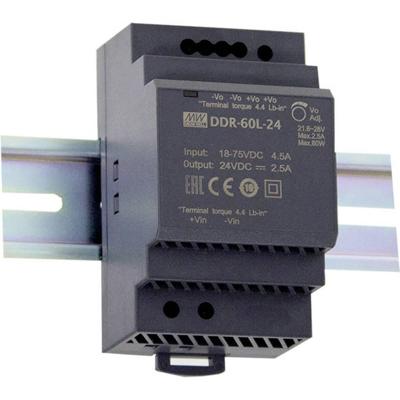 MEAN WELL DDR-60L-15 DIN-rail DC/DC-converter 15 V/DC 4 A 60 W Aantal uitgangen:1 x Inhoud 1 stuk(s)