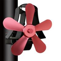 YL-106 5-Blade hoge temperatuur aluminium warmte aangedreven open haard kachel fan (Rose rood) - thumbnail