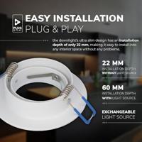Set van 6 Pittsburg LED inbouwspots - GU10 4 Watt 345 lumen - 2700K Warm wit - Dimbaar - Rond - Kantelbaar - IP20 Voor binnen - Wit - thumbnail
