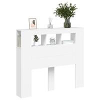 Hoofdeinde met LED 120x18,5x103,5 cm bewerkt hout wit - thumbnail