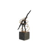 Decoratieve figuren DKD Home Decor Zwart Gouden Metaal Hars Modern (17 x 14 x 42,5 cm) - thumbnail