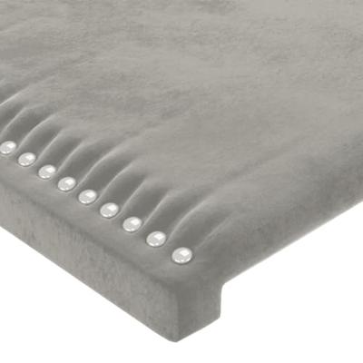 Boxspring met matras fluweel lichtgrijs 140x190 cm