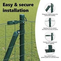 VidaXL Hek met paal groen 1,2 x 10 m staal - thumbnail