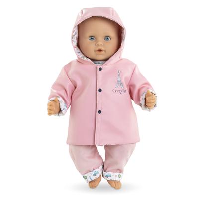 Corolle omkeerbare regenjas voor babypop, 36cm
