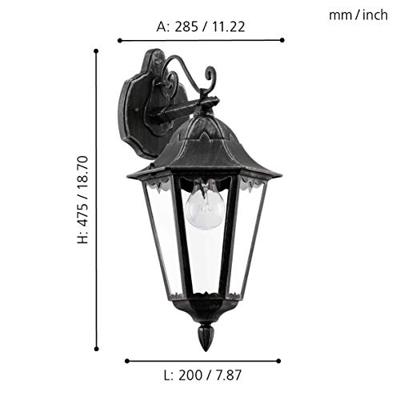 Eglo BuitenlichtNavedo hangend zwart zilver - 93456