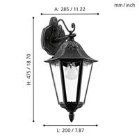 Eglo BuitenlichtNavedo hangend zwart zilver - 93456 - thumbnail