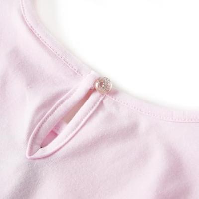 Kinderjurk met ruches glanzende hartenprint 92 lichtroze