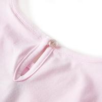 Kinderjurk met ruches glanzende hartenprint 92 lichtroze - thumbnail