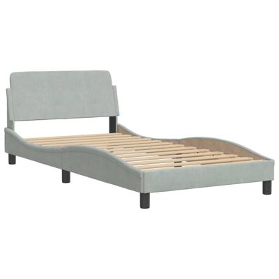 Bed met matras fluweel lichtgrijs 120x200 cm - thumbnail