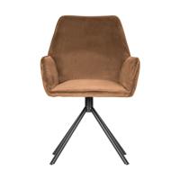 Woood Exclusive Amber Eetkamerstoel - Fluweel Karamel - thumbnail