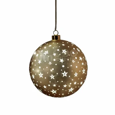 Bol met Sterren 12 LED Ø15cm Goud