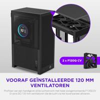 NZXT h2 flow mini tower behuizing (zwart | 2x usb-a | 1x usb-c | tempered glass) - thumbnail