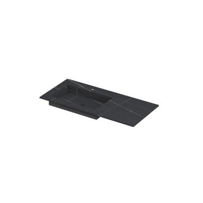 INK Post Wastafel Keramische Slab Envelop Bak Links met 1 Kraangat - 1000x450x10 mm - Lauren Black Mat