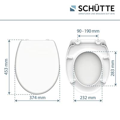 Toiletzitting Schutte White Duroplast Met Soft Close En Quick Release Wit