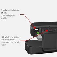 Brennenstuhl brennenstuhl®estilo Duplex-stekkerdoos, 2x Keystone-modules, 10x veiligheidscontactdozen, zilver/zwa - 1153580100 - thumbnail