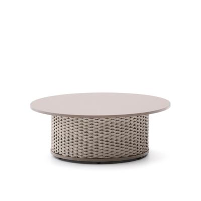 Kave Home Outdoor Salontafel 'Sedalis' Aluminium en touw, 99cm, kleur Taupe