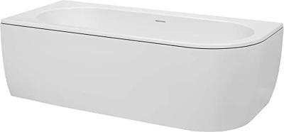 Saqu Line half vrijstaand hoekbad 2-persoons met hoek links 180x80cm glans wit acryl incl. afvoerplug wit