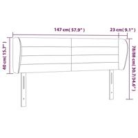 Hoofdbord met randen 147x23x78/88 cm fluweel lichtgrijs - thumbnail
