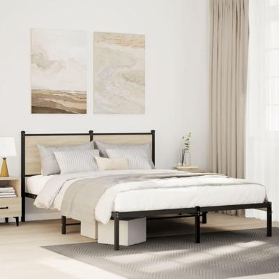 Bedframe zonder matras metaal sonoma eikenkleurig 150x200 cm