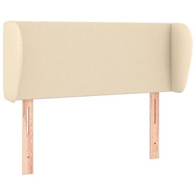 Hoofdbord met randen 103x23x78/88 cm stof crèmekleurig