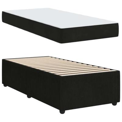 Bedframe met matras met matras Zwart 90 x 200 cm Fluweel