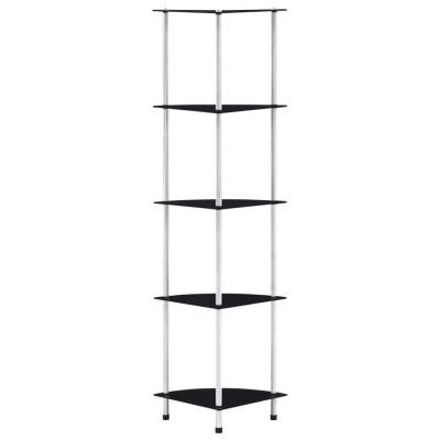 Kastje 5-laags 30x30x130 cm gehard glas zwart