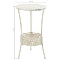 VidaXL Bistrotafel vintage stijl rond 40x70 cm metaal wit - thumbnail