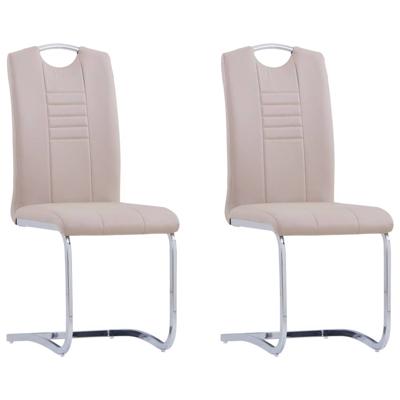 VidaXL Eetkamerstoelen 2 st kunstleer cappuccino VidaXL Eetkamerstoelen 2 st kunstleer cappuccino