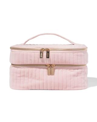 HEMA Beauty case 25x17cm velours rib roze