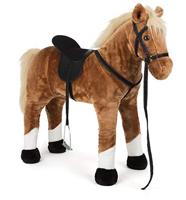 Small Foot houten hobbypaard bruin staand met geluid - thumbnail