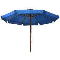 VidaXL Parasol met houten paal 330 cm azuurblauw - thumbnail