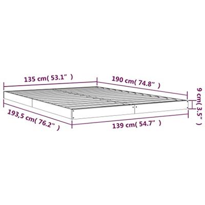 Bedframe massief grenenhout wit 135x190 cm Double Bedframe massief grenenhout wit 135x190 cm Double
