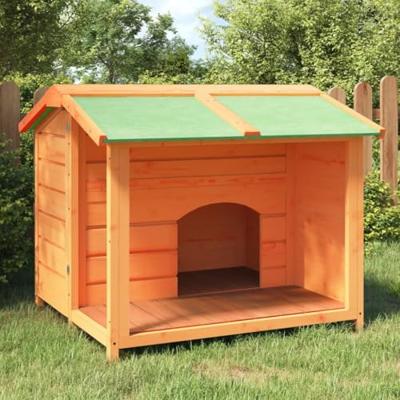 vidaXL Hondenhok 96x87x80,5 cm massief grenenhout bruin, hondenhuis, hok, hondenhok met dak, hondenverblijf, buitenhok, dierenbenodigdheden
